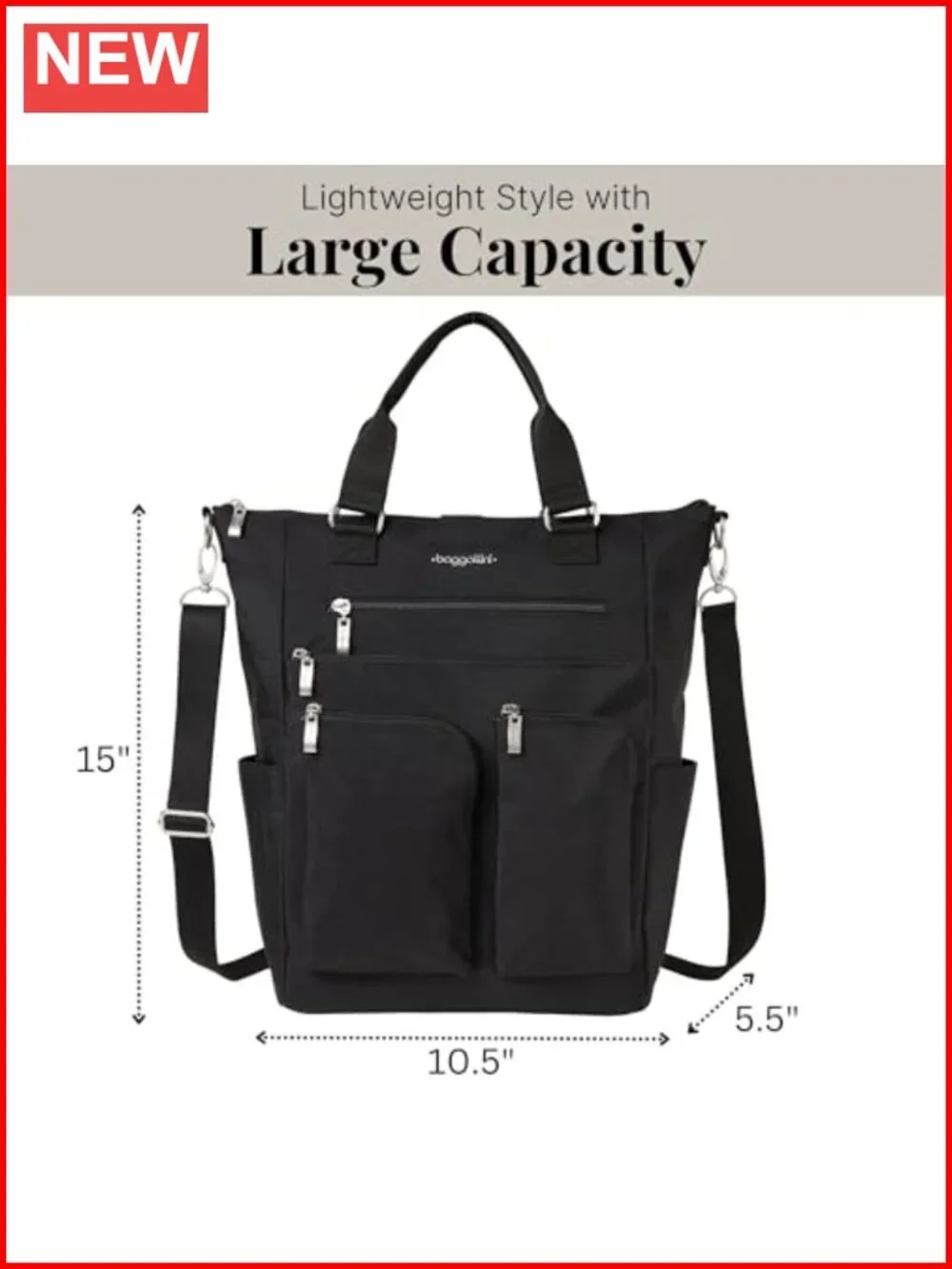 Convertible 3-in-1 Tote Backpack RFID Blocking Nylon Travel Purse